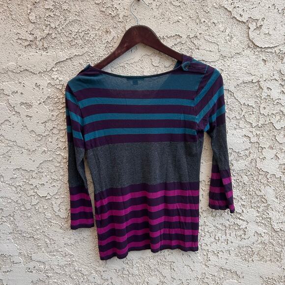 Vtg Burberry Brit Stripe y2k Knit Too Size XS - Picture 2 of 8